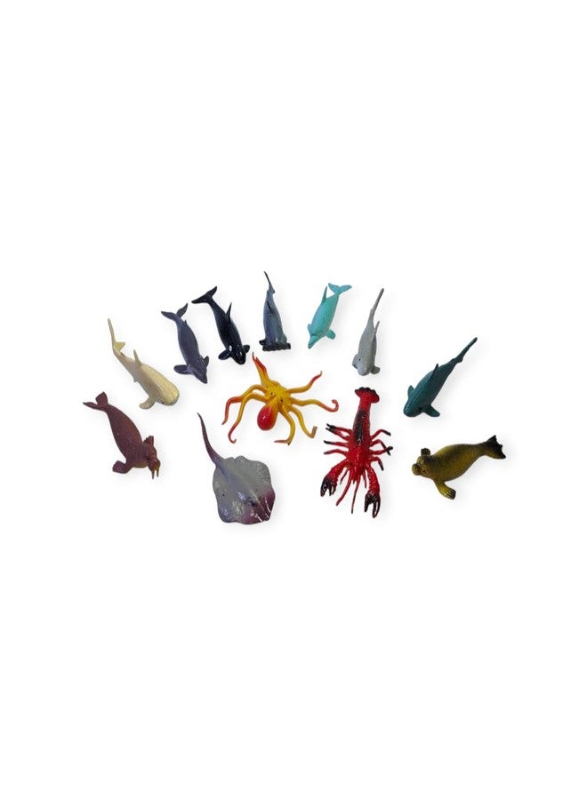 DIMAZO Small Kids Sea & Wild Animal Toys Sets for Fun, Educational, Spark Imagination and Learning (Multi Choice Sets) (Marine Animals) 12pcs - Image 2